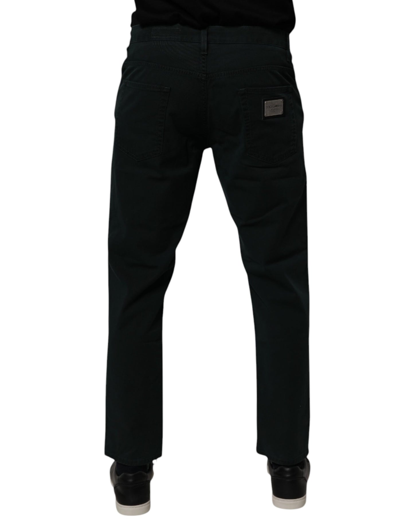 Jeans sueltos de algodón verde oscuro Dolce & Gabbana para hombre