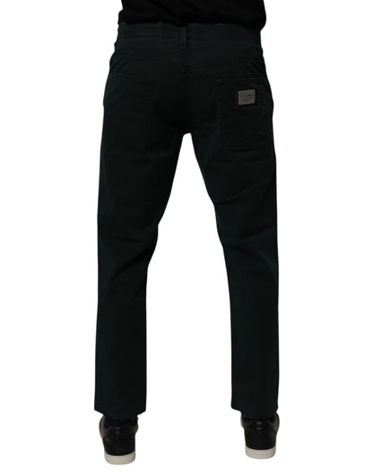 Jeans sueltos de algodón verde oscuro Dolce & Gabbana para hombre
