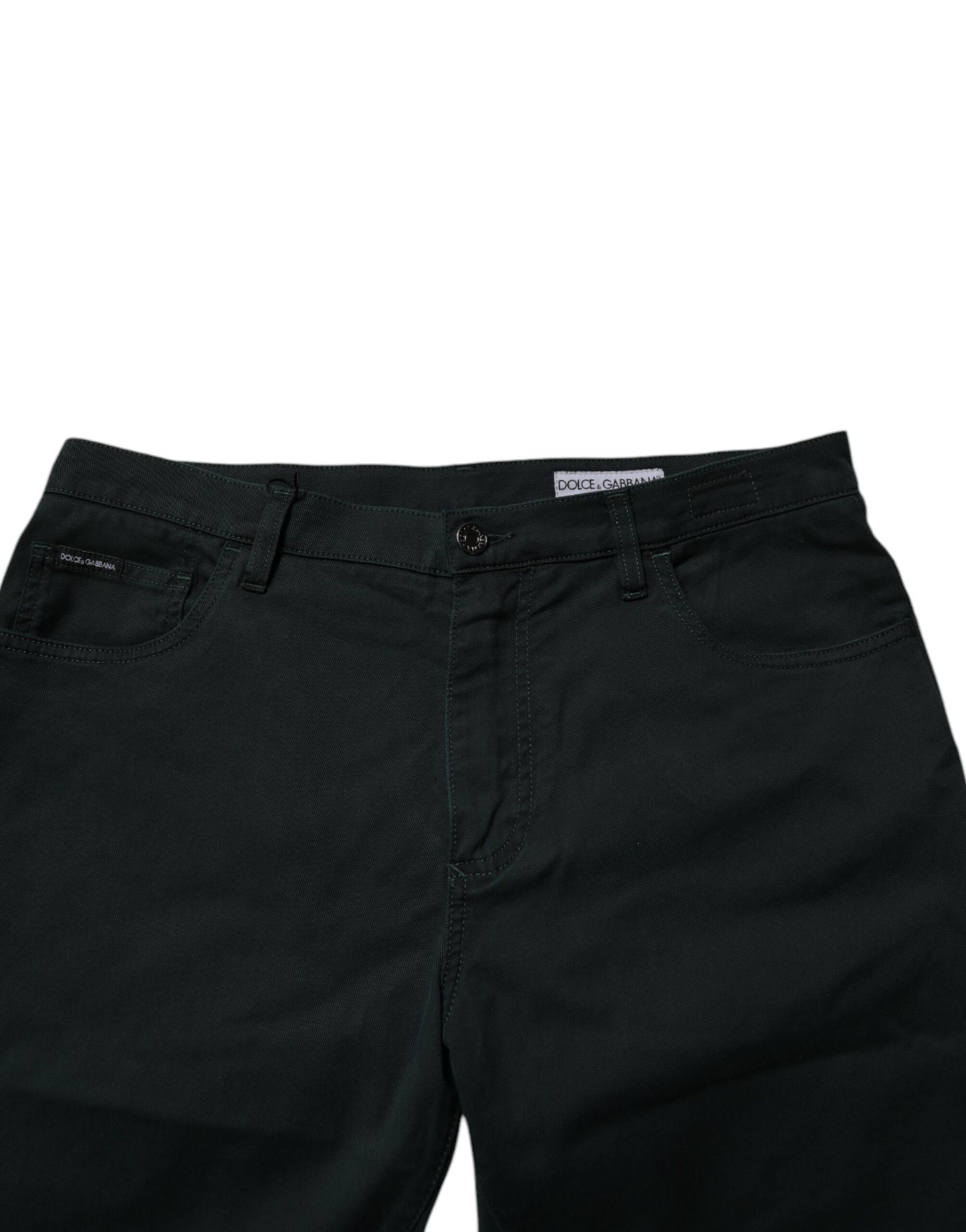 Jeans sueltos de algodón verde oscuro Dolce & Gabbana para hombre