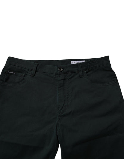 Jeans sueltos de algodón verde oscuro Dolce & Gabbana para hombre