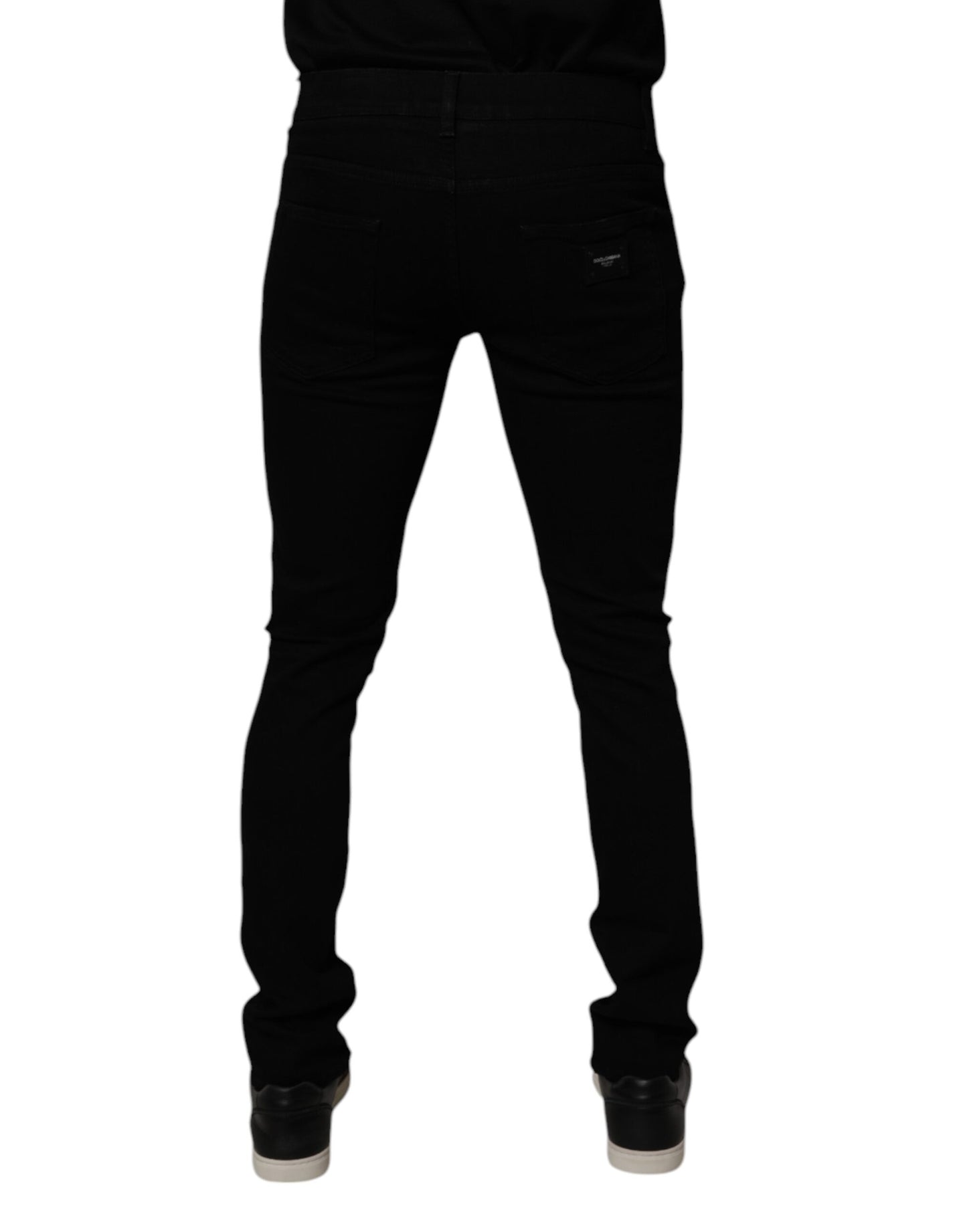 Dolce & Gabbana Vaqueros ajustados de algodón elástico negros para hombre