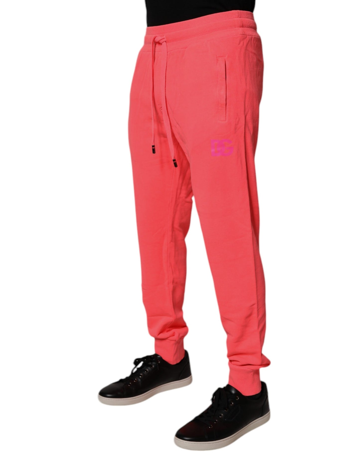 Pantalón de chándal Dolce & Gabbana de algodón rojo neón para hombre