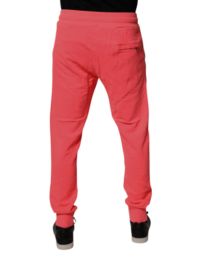 Pantalón de chándal Dolce & Gabbana de algodón rojo neón para hombre