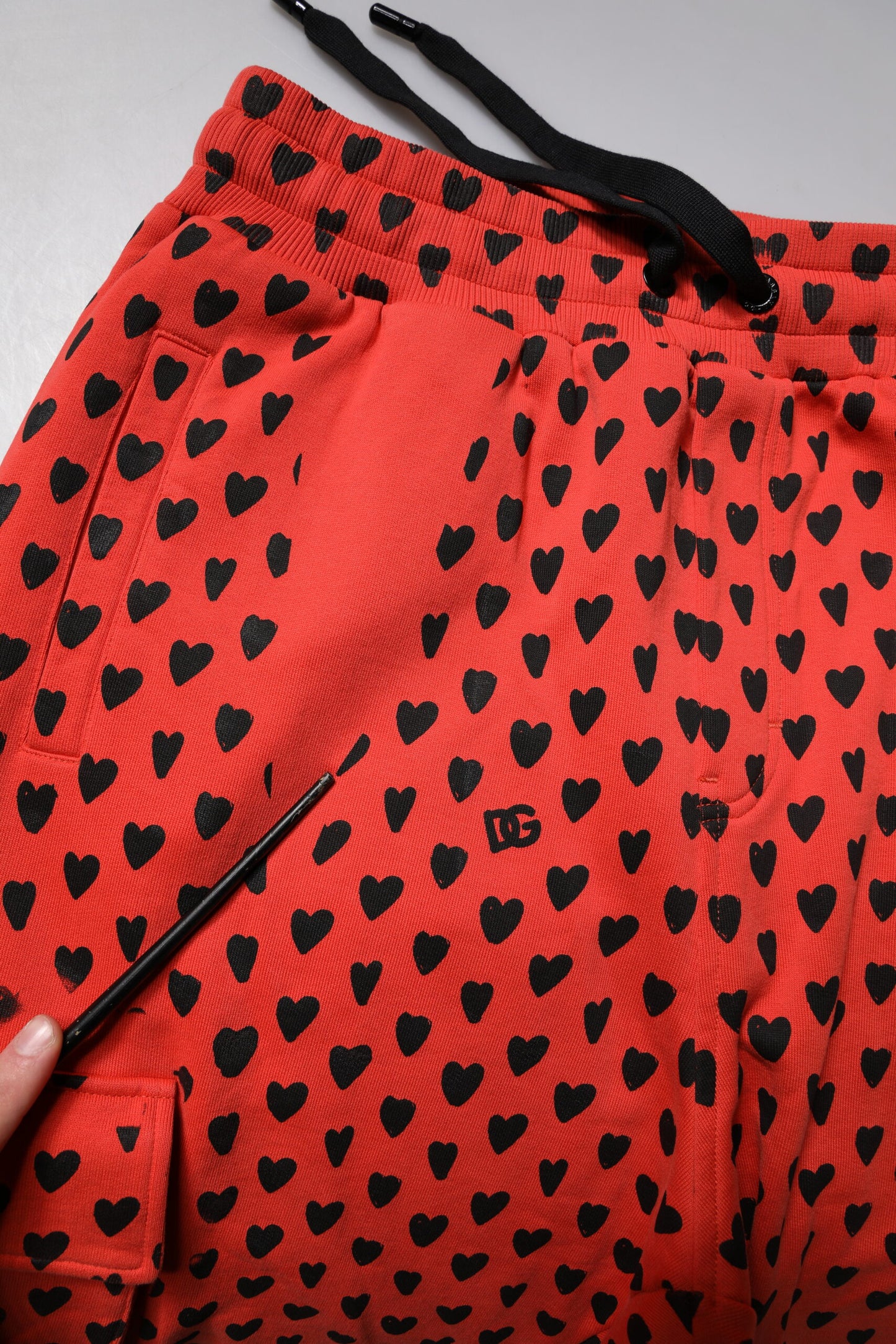 Dolce & Gabbana Red Hearts Cargo Jogger Pantalones de chándal para hombre