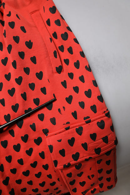 Dolce & Gabbana Red Hearts Cargo Jogger Pantalones de chándal para hombre