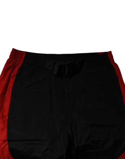 Dolce & Gabbana Pantalones de chándal deportivos de leopardo en rojo y negro