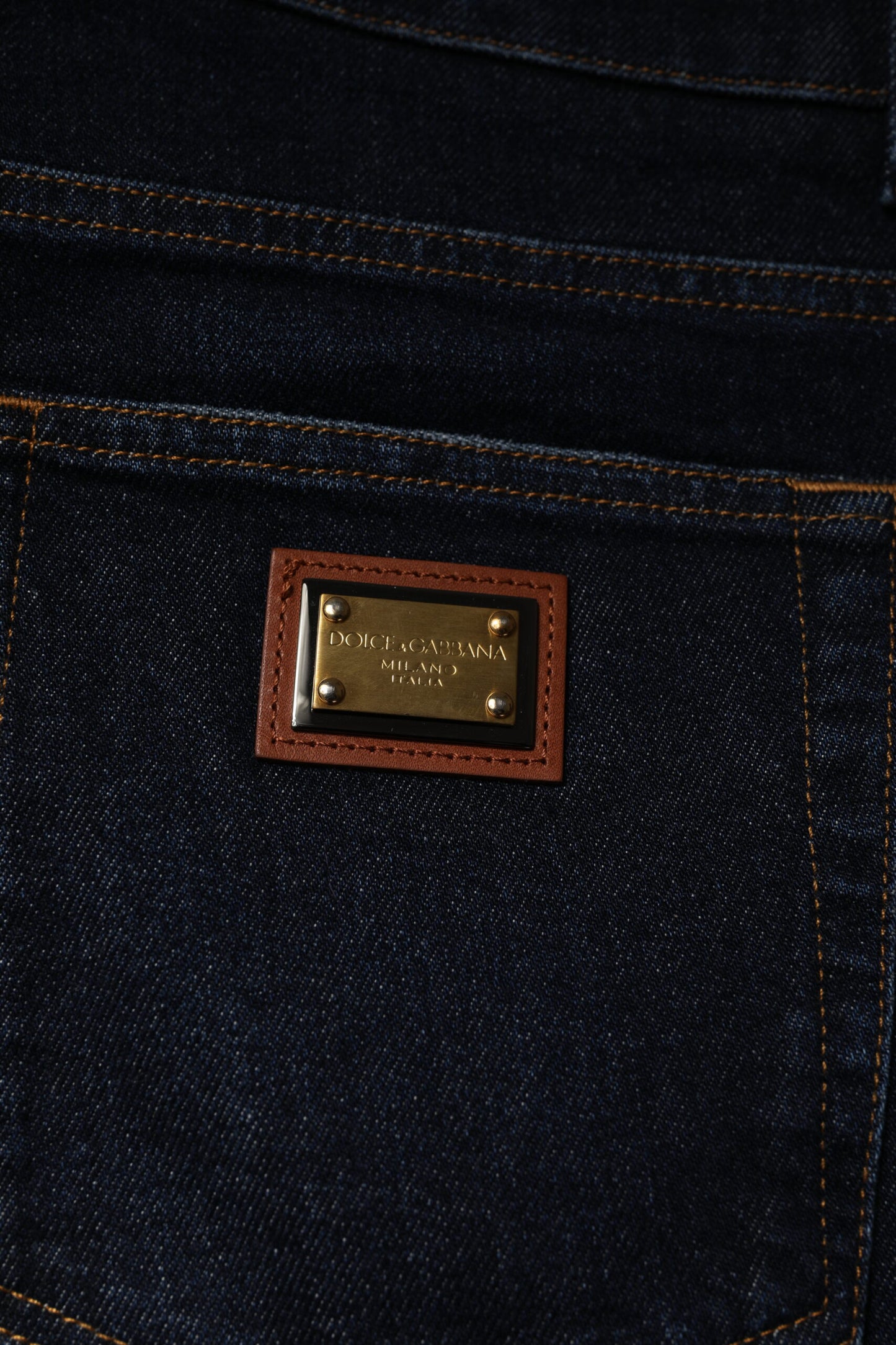 Vaqueros pitillo elásticos de algodón azul oscuro de Dolce & Gabbana