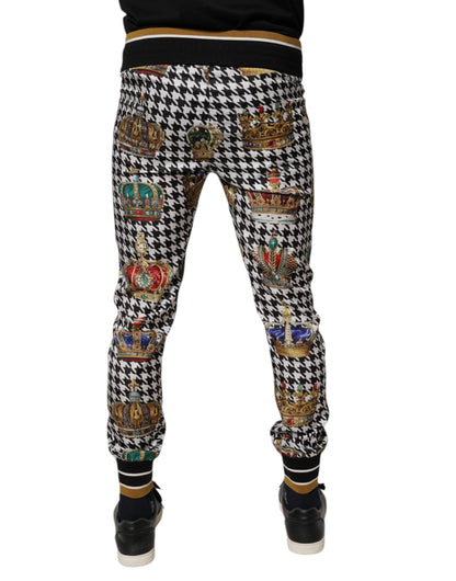 Pantalones de chándal de hombre con estampado de pata de gallo multicolor de Dolce & Gabbana