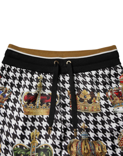 Pantalones de chándal de hombre con estampado de pata de gallo multicolor de Dolce & Gabbana