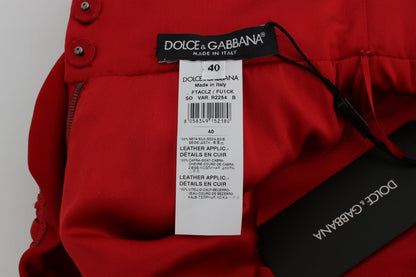 Dolce & Gabbana Shorts Sicily de Seda Roja con Rosas