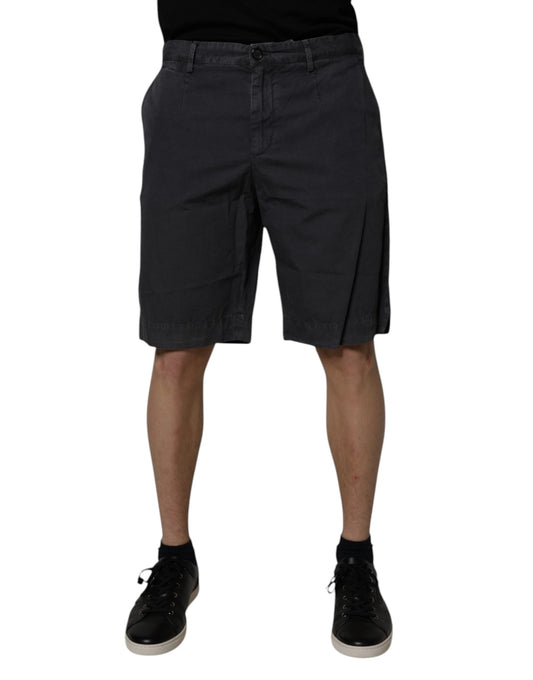 Dolce & Gabbana Bermuda para hombre de algodón gris oscuro tiro medio