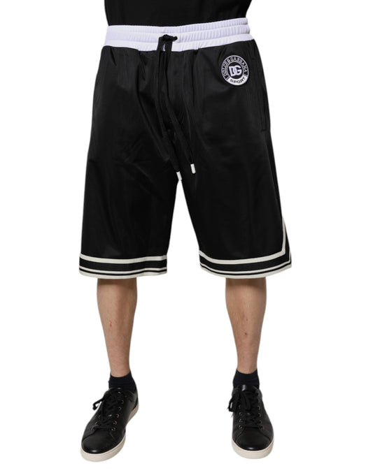Dolce & Gabbana Pantalones cortos deportivos bermudas en blanco y negro para hombre