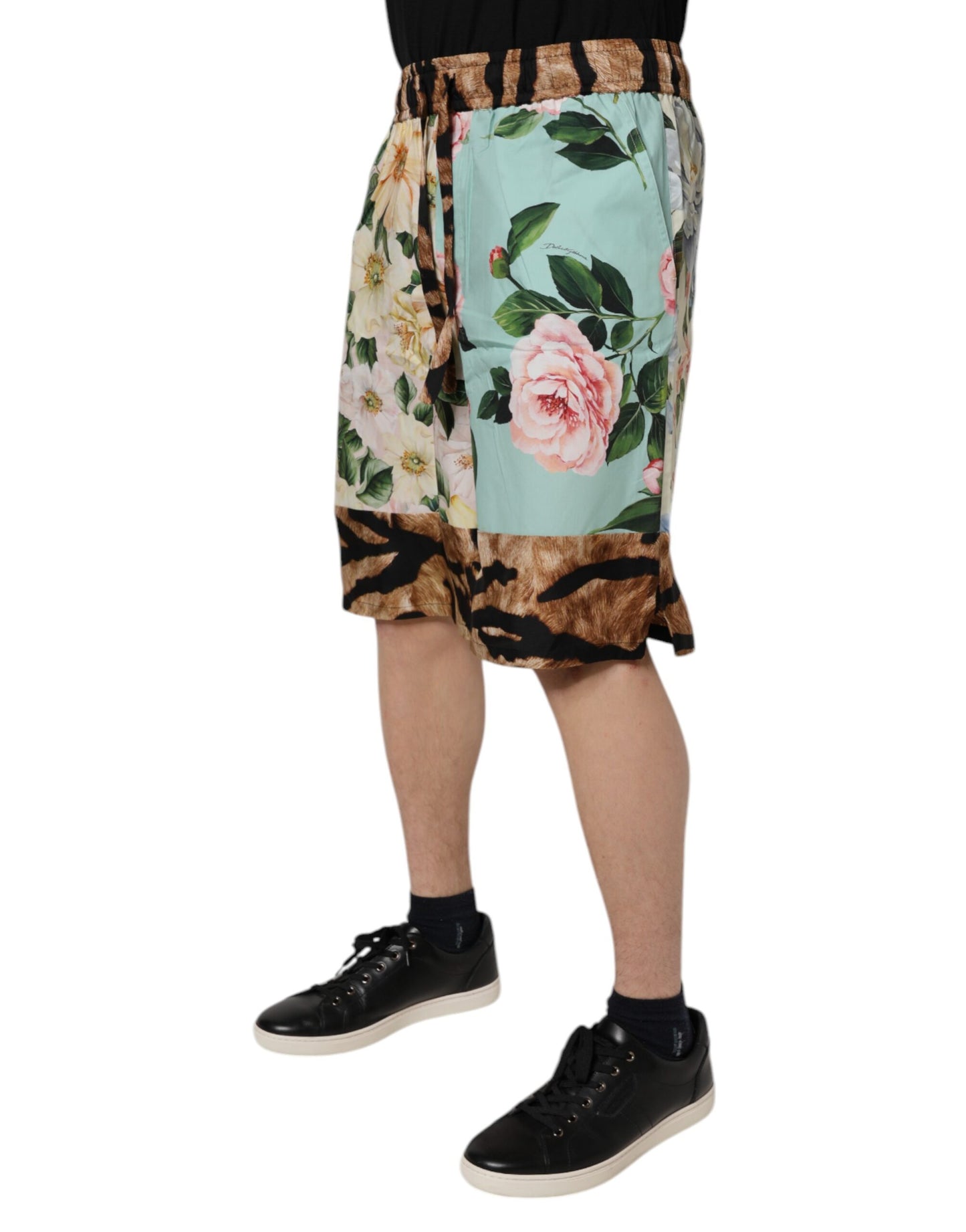 Dolce & Gabbana Bermuda para hombre con estampado floral multicolor