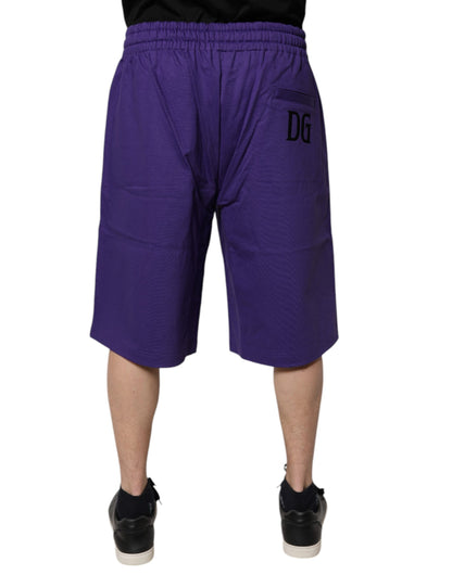 Dolce & Gabbana Algodón Morado Hombre Bermuda Pantalones Cortos Deportivos