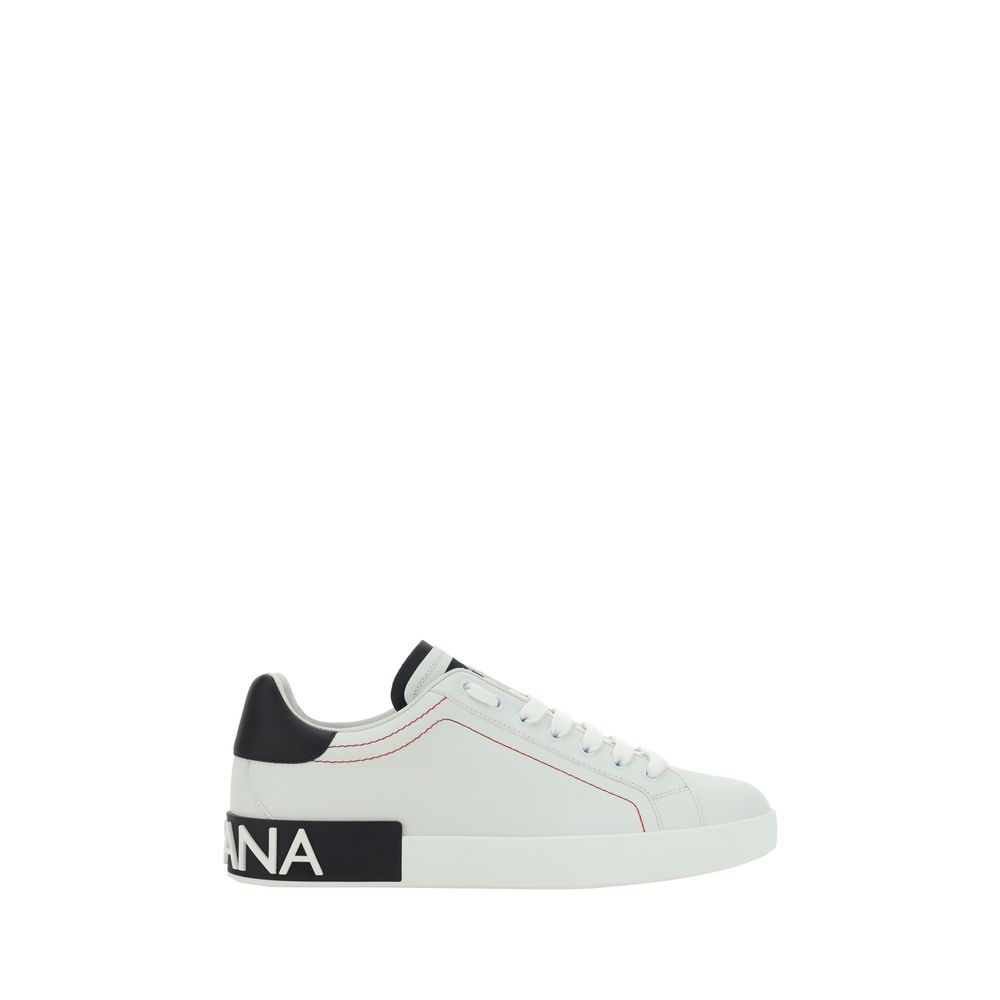 Dolce & Gabbana White Bos Taurus Calf Leather Low-Top Sneakers