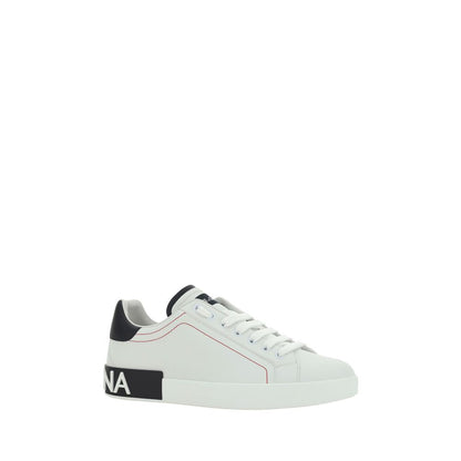 Dolce & Gabbana White Bos Taurus Calf Leather Low-Top Sneakers