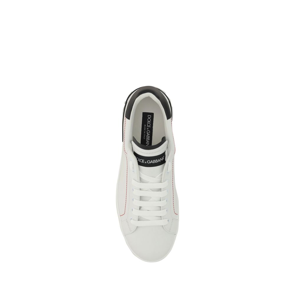 Dolce & Gabbana White Bos Taurus Calf Leather Low-Top Sneakers