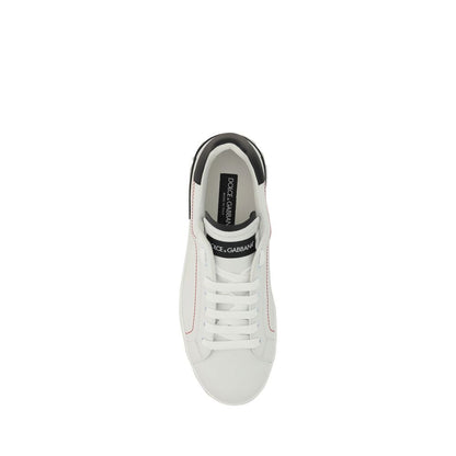 Dolce & Gabbana White Bos Taurus Calf Leather Low-Top Sneakers