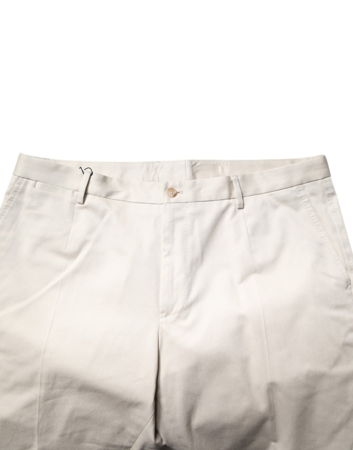 Dolce & Gabbana Bermuda de Algodón Elástico de Talle Medio de Color Beige