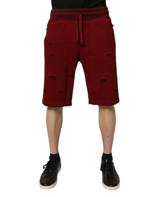 Dolce & Gabbana Algodón Burdeos Bermuda Hombre Pantalones Cortos de Chándal