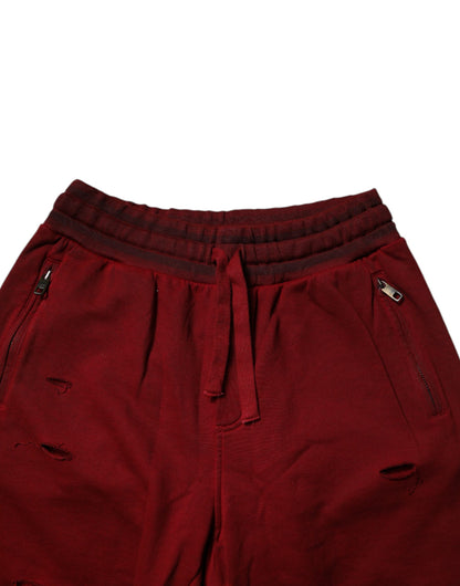 Dolce & Gabbana Algodón Burdeos Bermuda Hombre Pantalones Cortos de Chándal