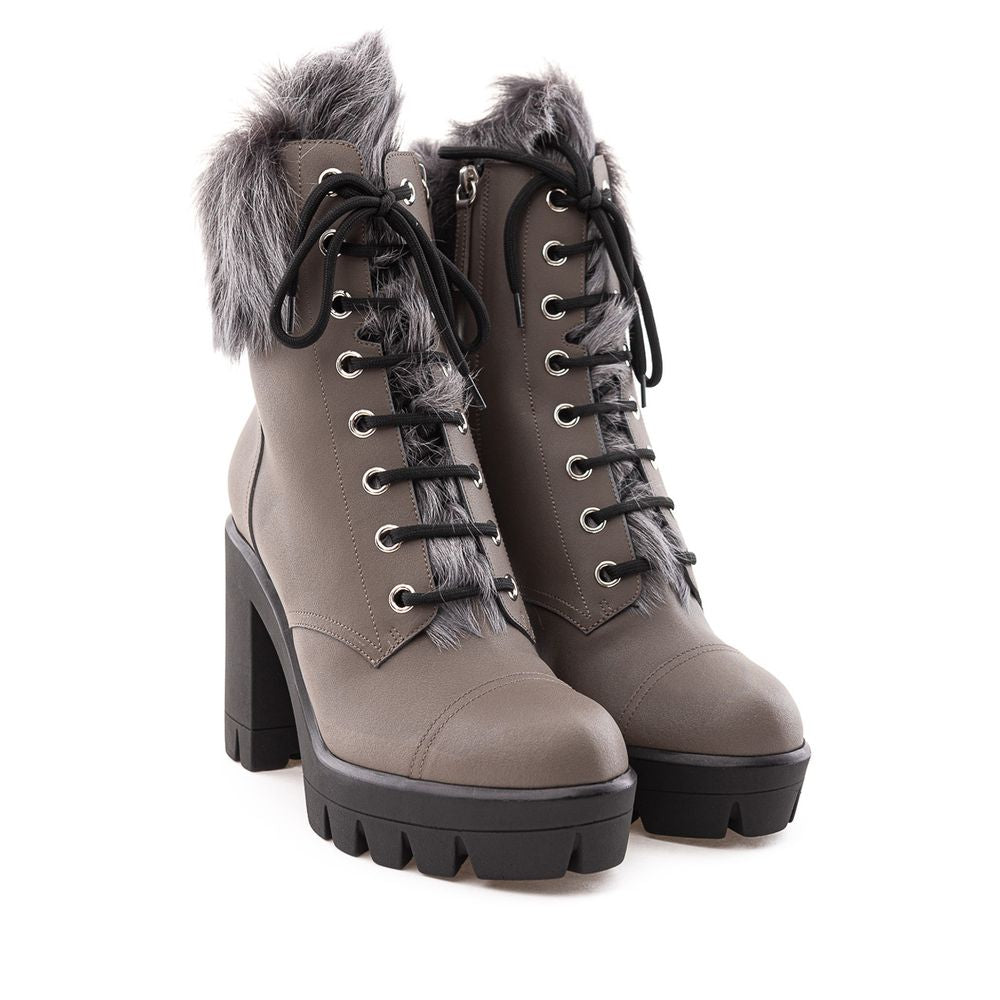 Botines Giuseppe Zanotti de cuero ecológico beige con cordones