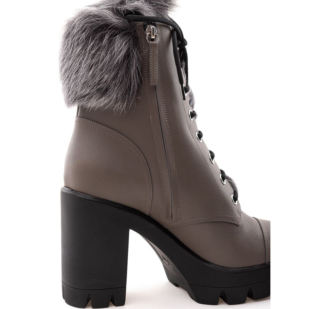 Botines Giuseppe Zanotti de cuero ecológico beige con cordones