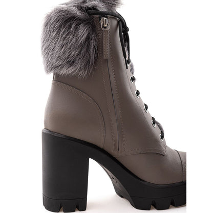 Botines Giuseppe Zanotti de cuero ecológico beige con cordones
