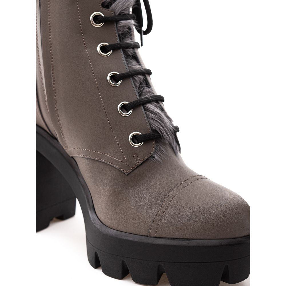 Botines Giuseppe Zanotti de cuero ecológico beige con cordones