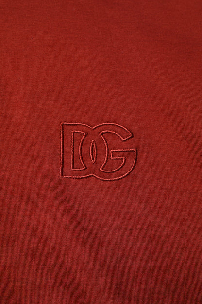 Polo de hombre Dolce & Gabbana de algodón rojo con cuello y logo DG