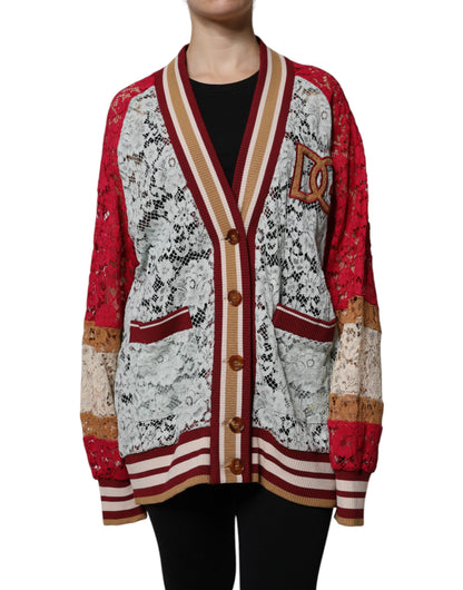 Cárdigan de encaje floral multicolor Dolce & Gabbana