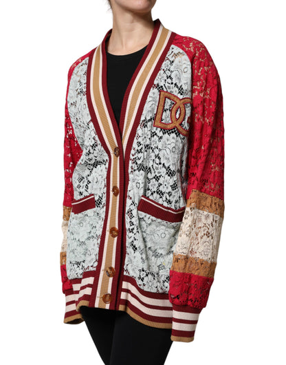 Cárdigan de encaje floral multicolor Dolce & Gabbana