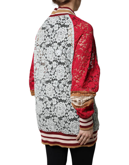 Cárdigan de encaje floral multicolor Dolce & Gabbana