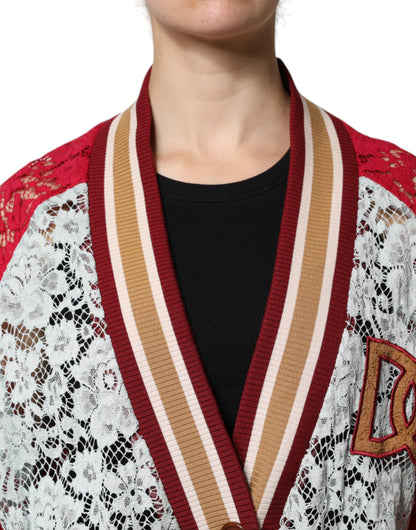 Cárdigan de encaje floral multicolor Dolce & Gabbana