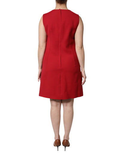 Vestido de lana rojo sin mangas por la rodilla de corte A de Dolce & Gabbana