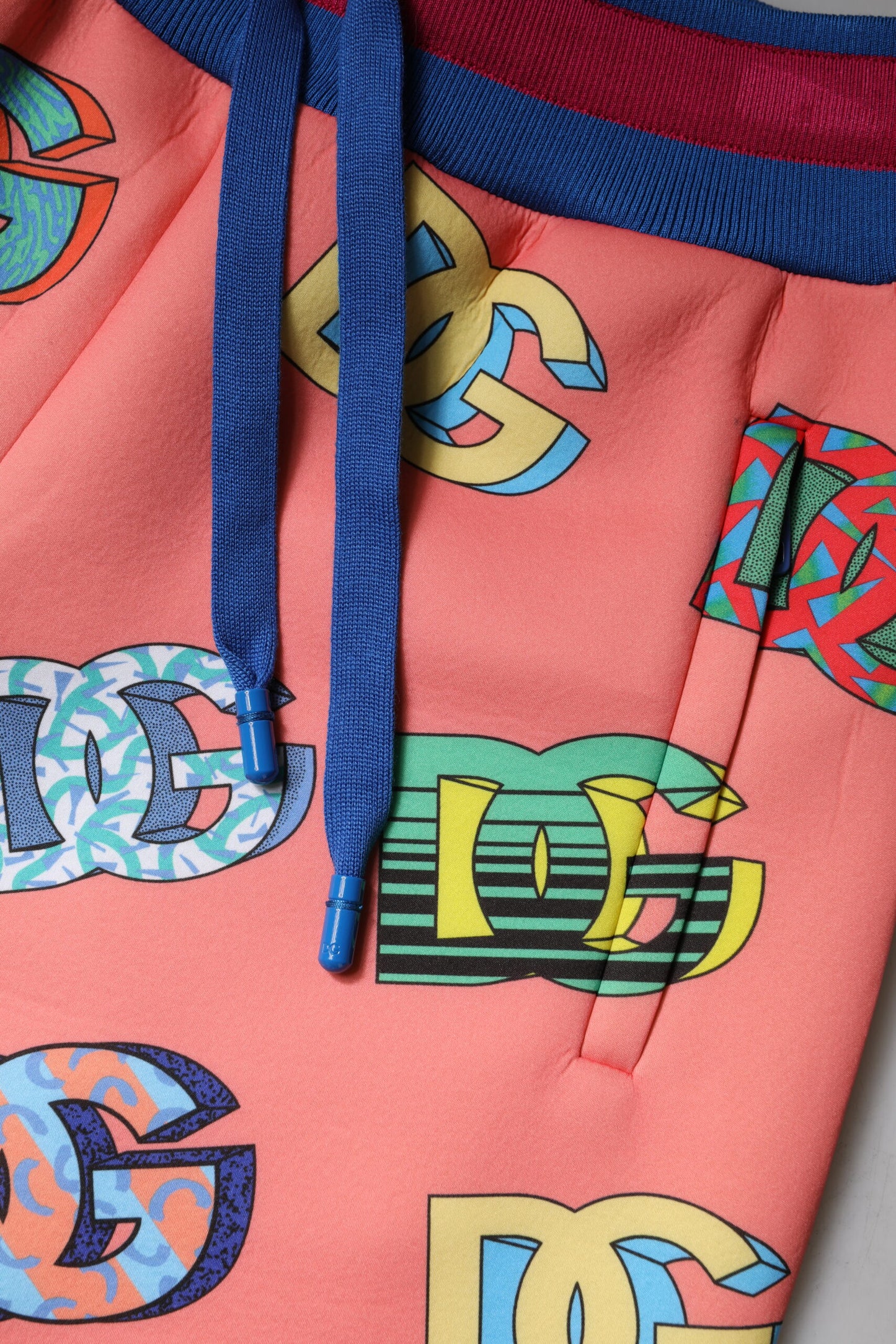 Pantalones de chándal deportivos con monograma del logotipo rosa de Dolce & Gabbana