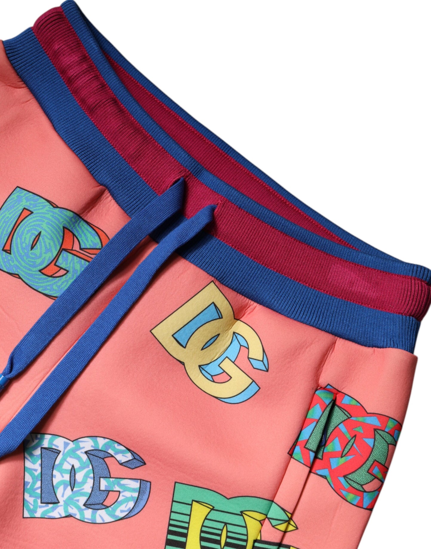 Pantalones de chándal deportivos con monograma del logotipo rosa de Dolce & Gabbana