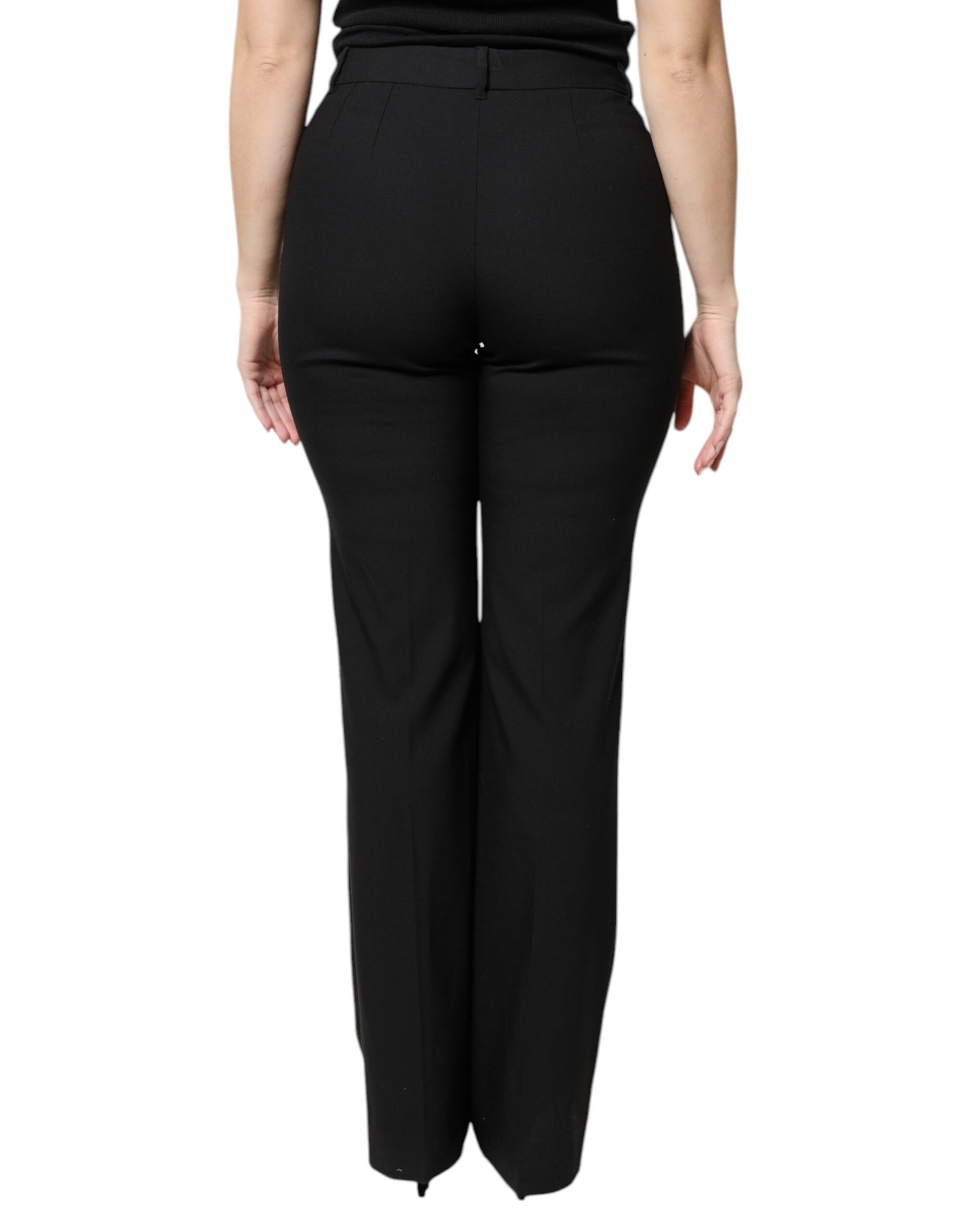 Pantalón de vestir Dolce & Gabbana de lana negro de tiro alto y corte de bota
