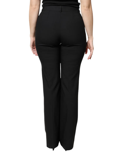 Pantalón de vestir Dolce & Gabbana de lana negro de tiro alto y corte de bota