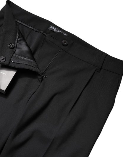 Pantalón de vestir Dolce & Gabbana de lana negro de tiro alto y corte de bota