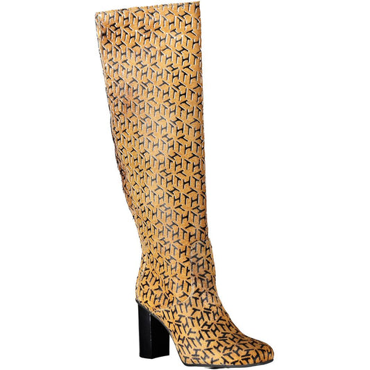 Bota Tommy Hilfiger de cuero beige para mujer