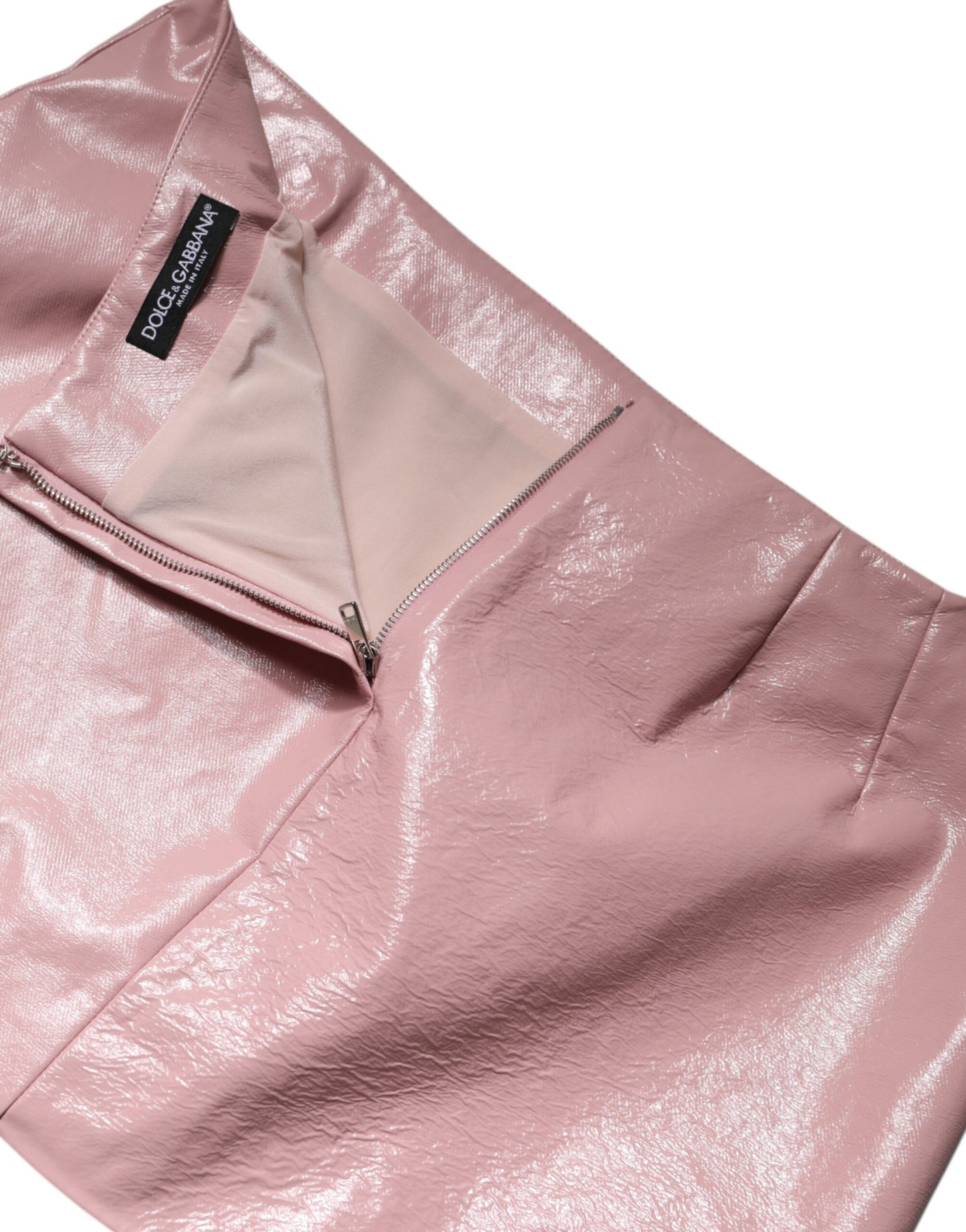 Minifalda de algodón rosa brillante de talle alto Dolce & Gabbana