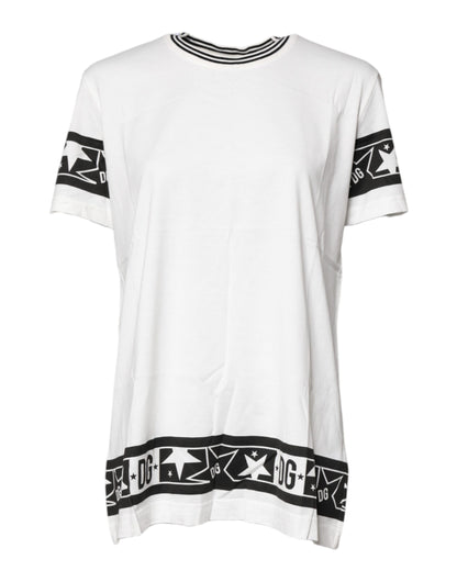 Camiseta de algodón de cuello redondo blanca #DGMillennials de Dolce & Gabbana