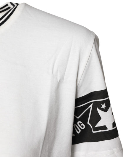 Camiseta de algodón de cuello redondo blanca #DGMillennials de Dolce & Gabbana