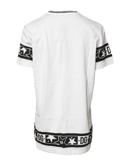 Camiseta de algodón de cuello redondo blanca #DGMillennials de Dolce & Gabbana