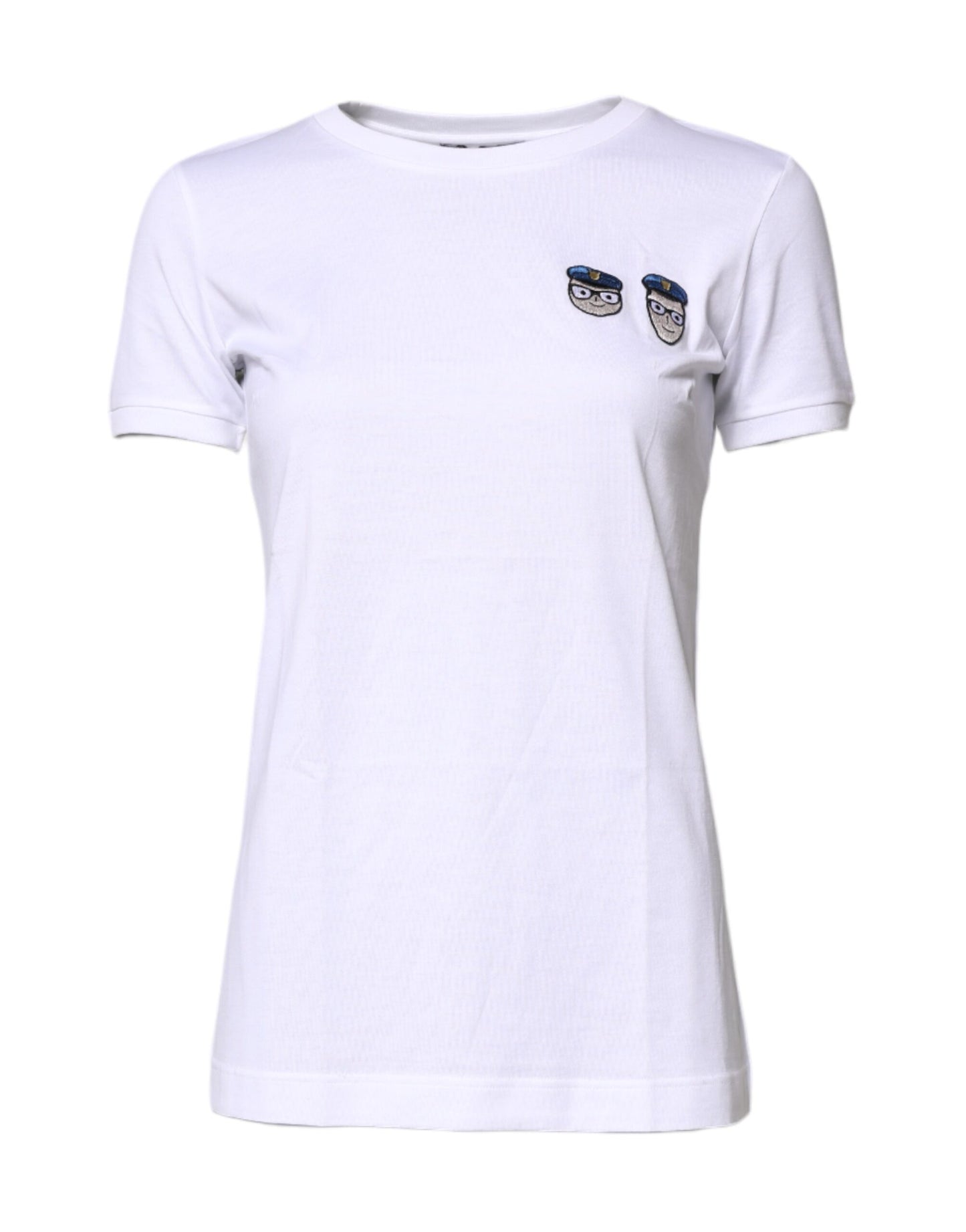 Camiseta de algodón con cuello redondo #DGFamily blanca de Dolce & Gabbana