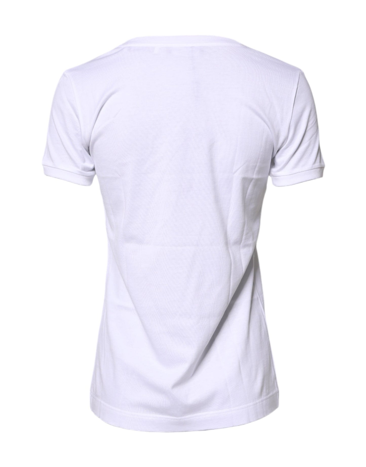 Camiseta de algodón con cuello redondo #DGFamily blanca de Dolce & Gabbana