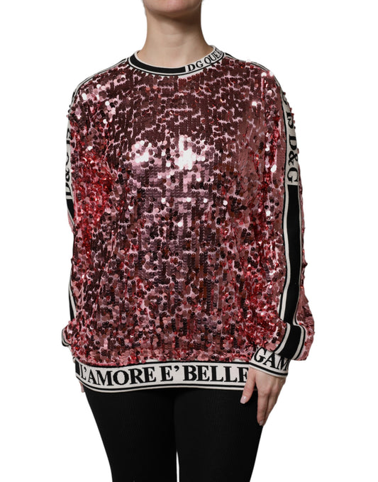 Sudadera Rosa Dolce & Gabbana DG Queen con Lentejuelas