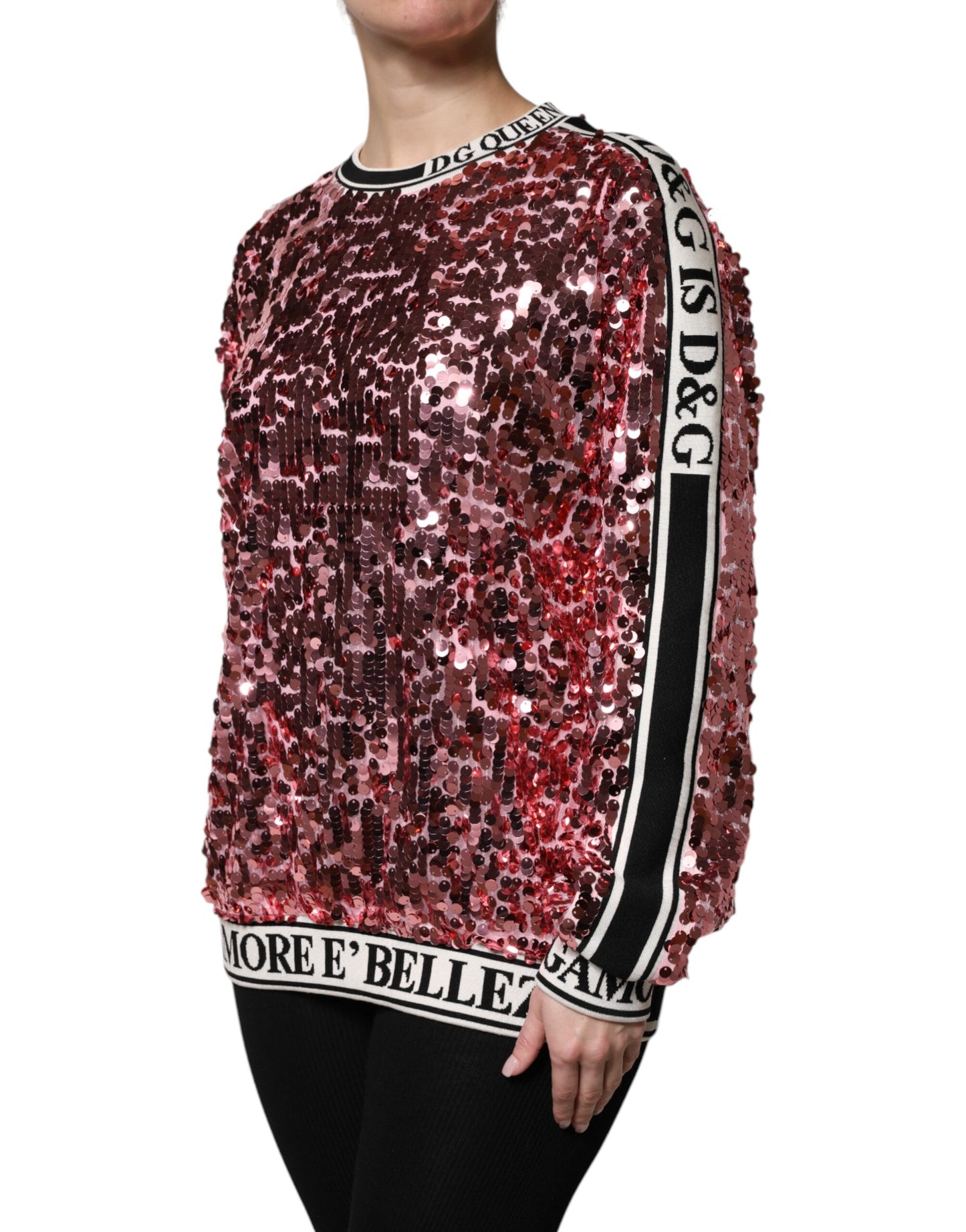 Sudadera Rosa Dolce & Gabbana DG Queen con Lentejuelas