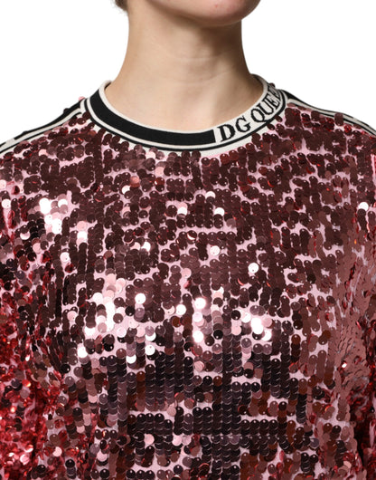 Sudadera Rosa Dolce & Gabbana DG Queen con Lentejuelas